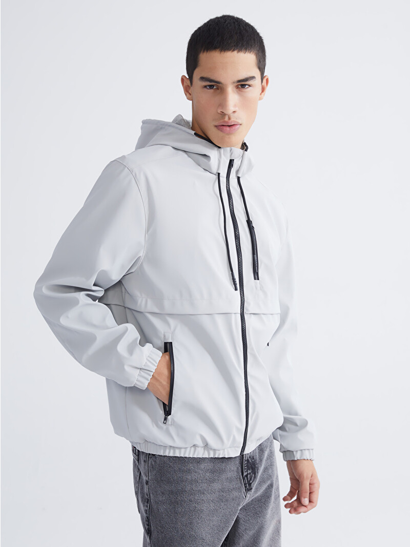 メンズウェア ULTICORE 4Dimotion Wrap L/S Rain Jacket XSIDE Gri Standart Kalıp Kapüşonlu Erkek Yağmurluk - S46989Z8-F9Q メンズウェア