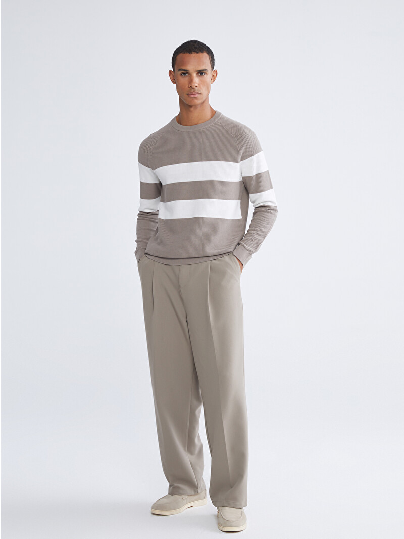 LCW Vision Striped crew-neck knit sweater for men. - S65426Z8-ZNS