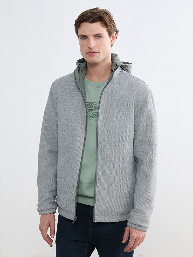 SOUTHBLUE Zippered Hooded Men's Jacket - S66145Z8-VJC - LC Waikiki