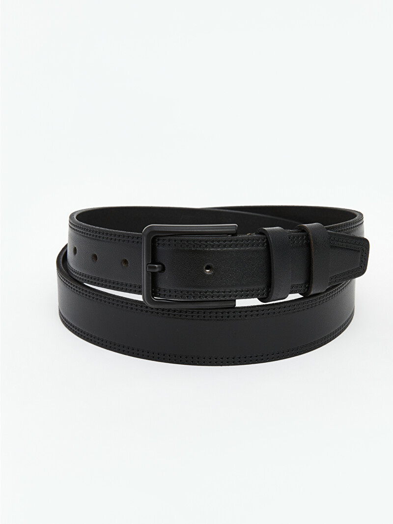『Hollywood BELT 34 BLACK』 Montblanc Horseshoe Buckle Printed 35 mm Reversible Leather Belt