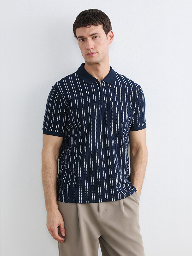 LCW Vision Striped Polo Shirt for Men - S69578Z8-RFH | LC Waikiki