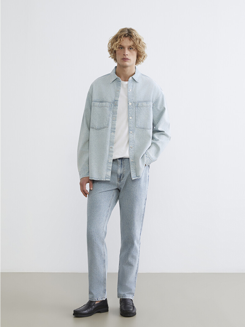 LCW Jeans Relaxed Fit Men's Denim Shirt - S6AQ17Z8-311 - LC Waikiki