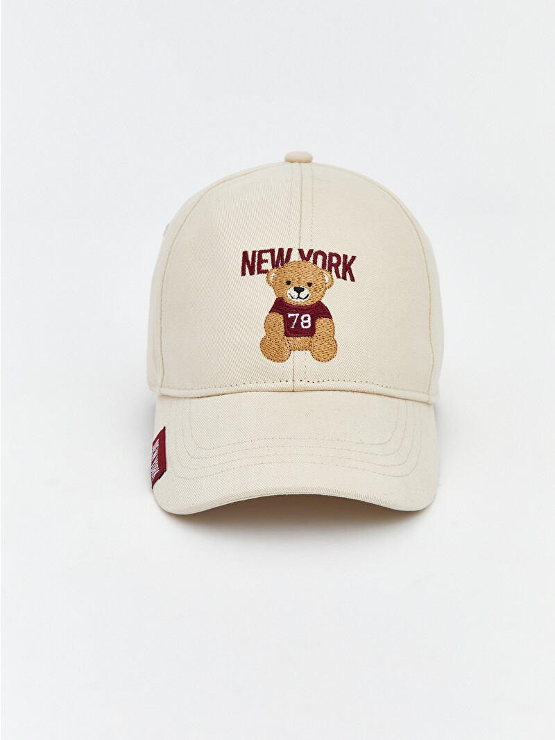 Çocuk Kız Nakışlı York New ACCESSORIES LCW ivory cap knit usa-mimi 2022aw rurumu: 帽子 Kep S6DV74Z4 - Şapka 帽子
