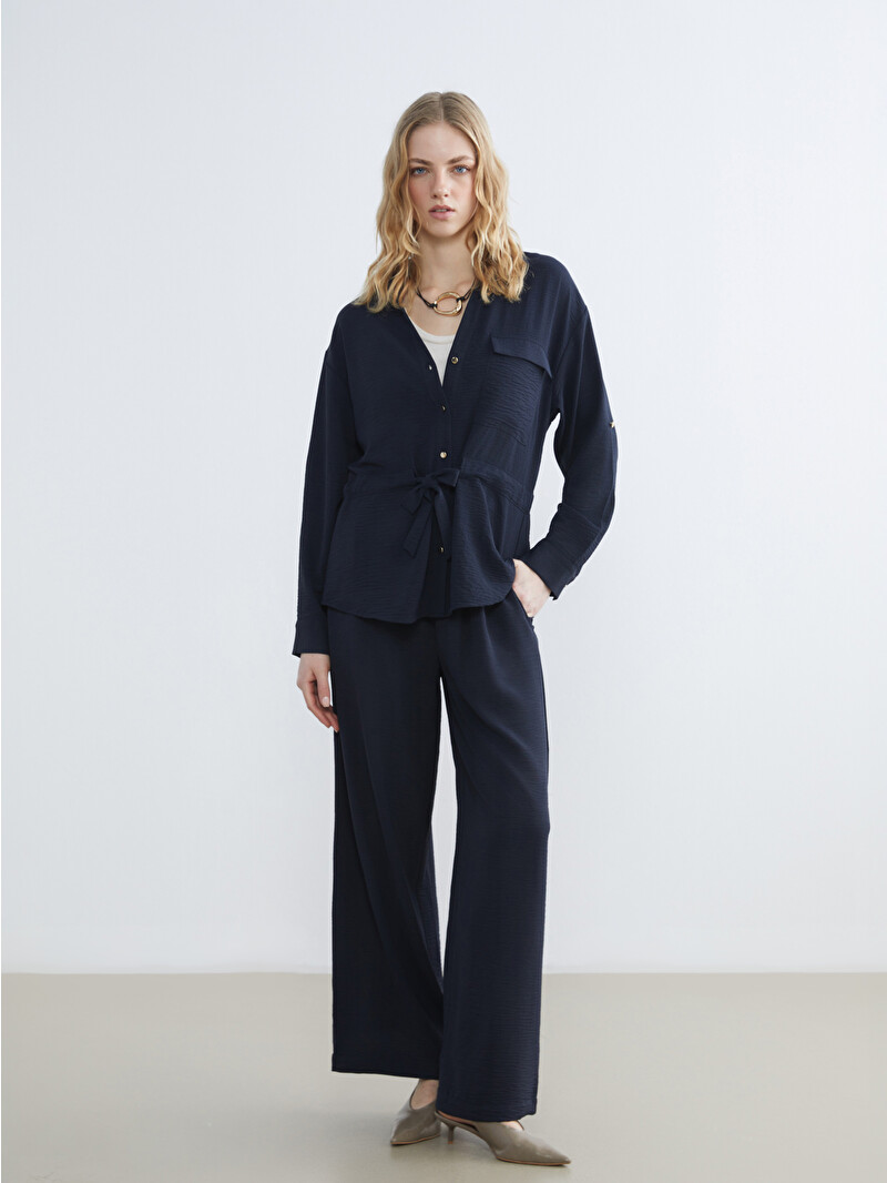 LCW Vision Elastic Waist Wide Leg Women's Trousers - S6EO95Z8-ZT9