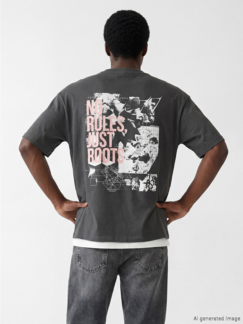 ロッティ XSIDE Crew Neck Printed Men's T-Shirt - S6FF43Z8-VX9 | LC Waikiki