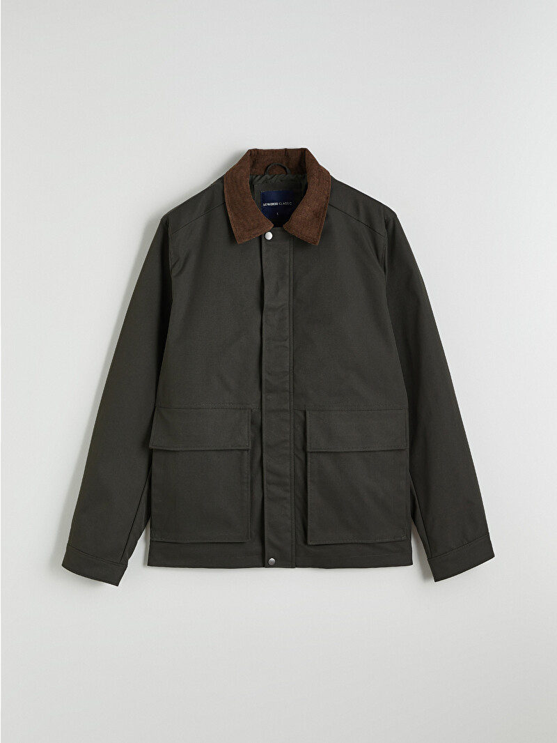 LCWAIKIKI Classic Kadife Yaka Gabardin Erkek Ceket - S6H496Z8-VXK