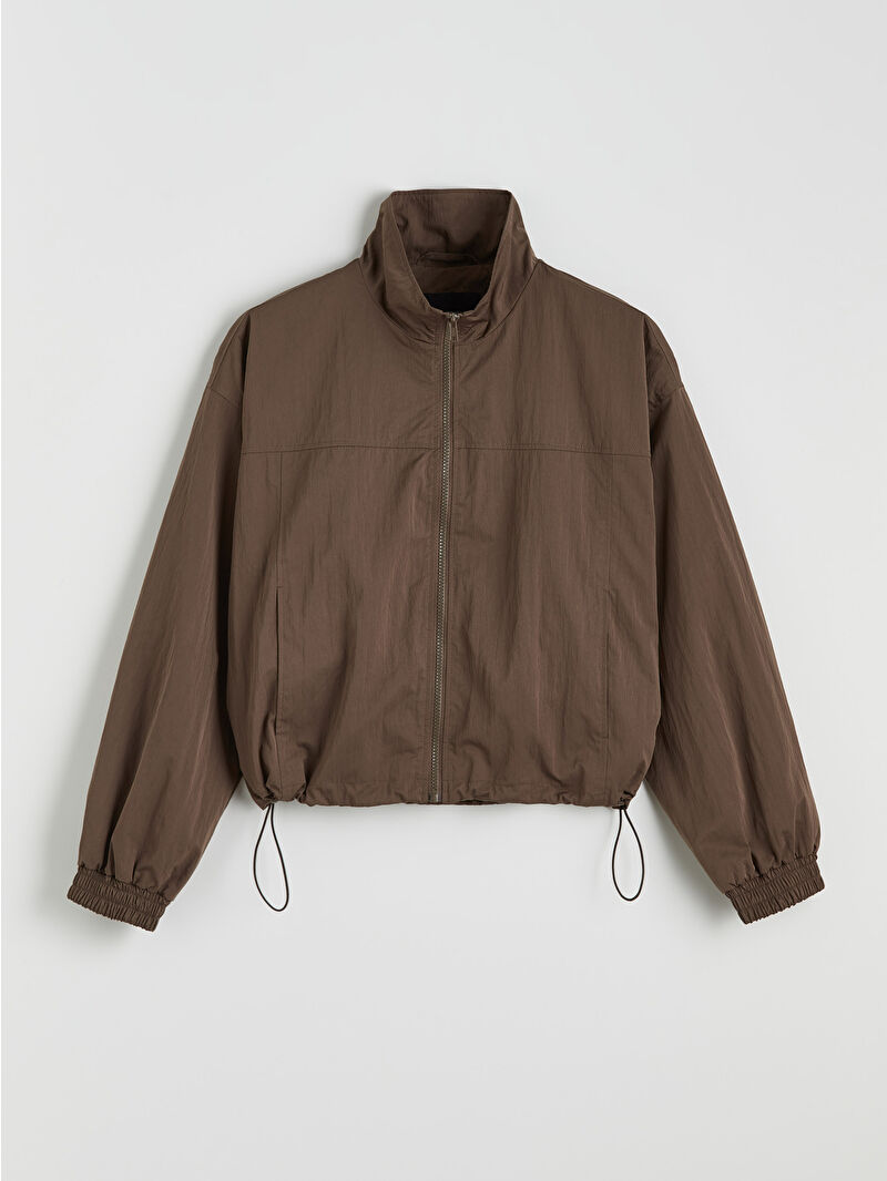 ゆか LCW EVERYDAY Kahverengi Dik Yaka Oversize Kadın Yağmurluk