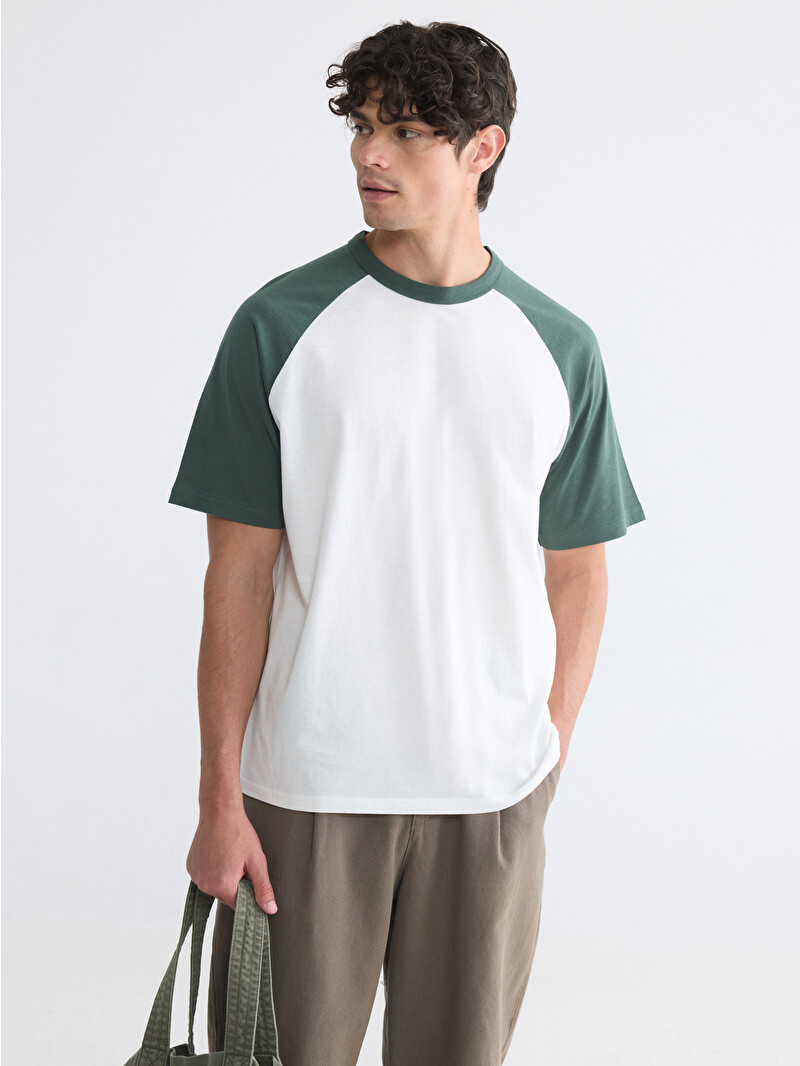 XSIDE Raglan Sleeve Crew Neck Jersey Men's T-Shirt - S6JJ26Z8-R9J