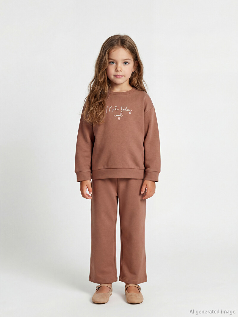 LCW Kids Girls' Sweatshirt and Pants Set - S6JQ51Z1-H31 - LC Waikiki