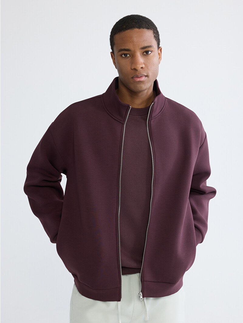 XSIDE Relaxed Fit Mock Neck Men's Zip-Up Sweatshirt - S6JS32Z8-2OH