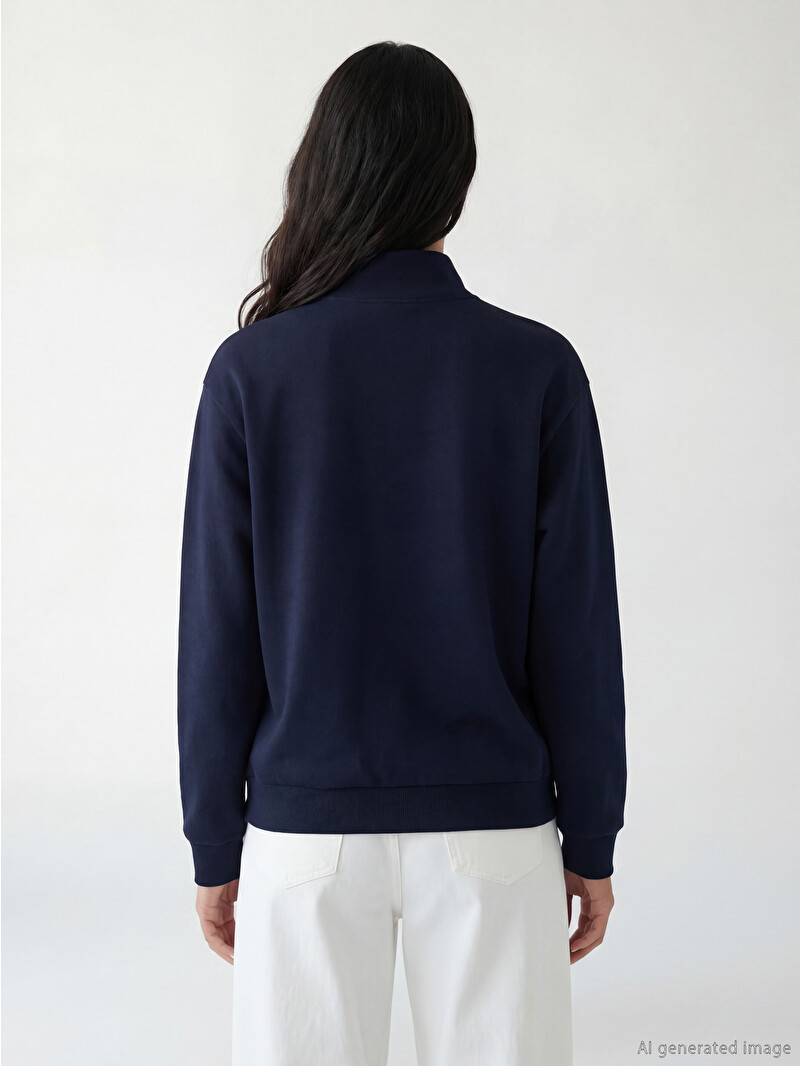 XSIDE Stitch Print Oversized Women's Thick Sweatshirt - S6KN08Z8