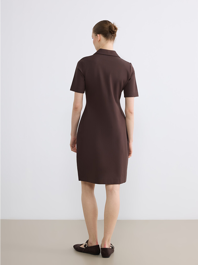 LCW EVERYDAY Polo Collar Mini Dress - S6ML01Z8-JSE | LC Waikiki