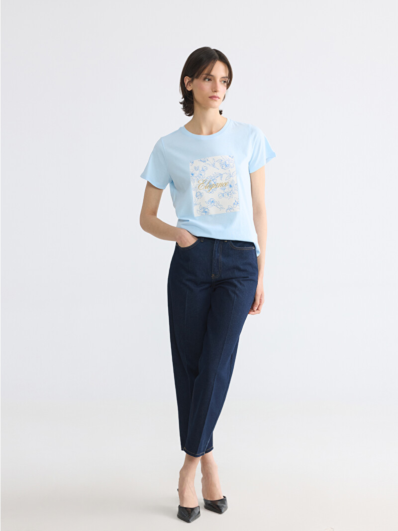 LCW EVERYDAY Printed 100% Cotton Women's T-Shirt - S6NL26Z8-QXE