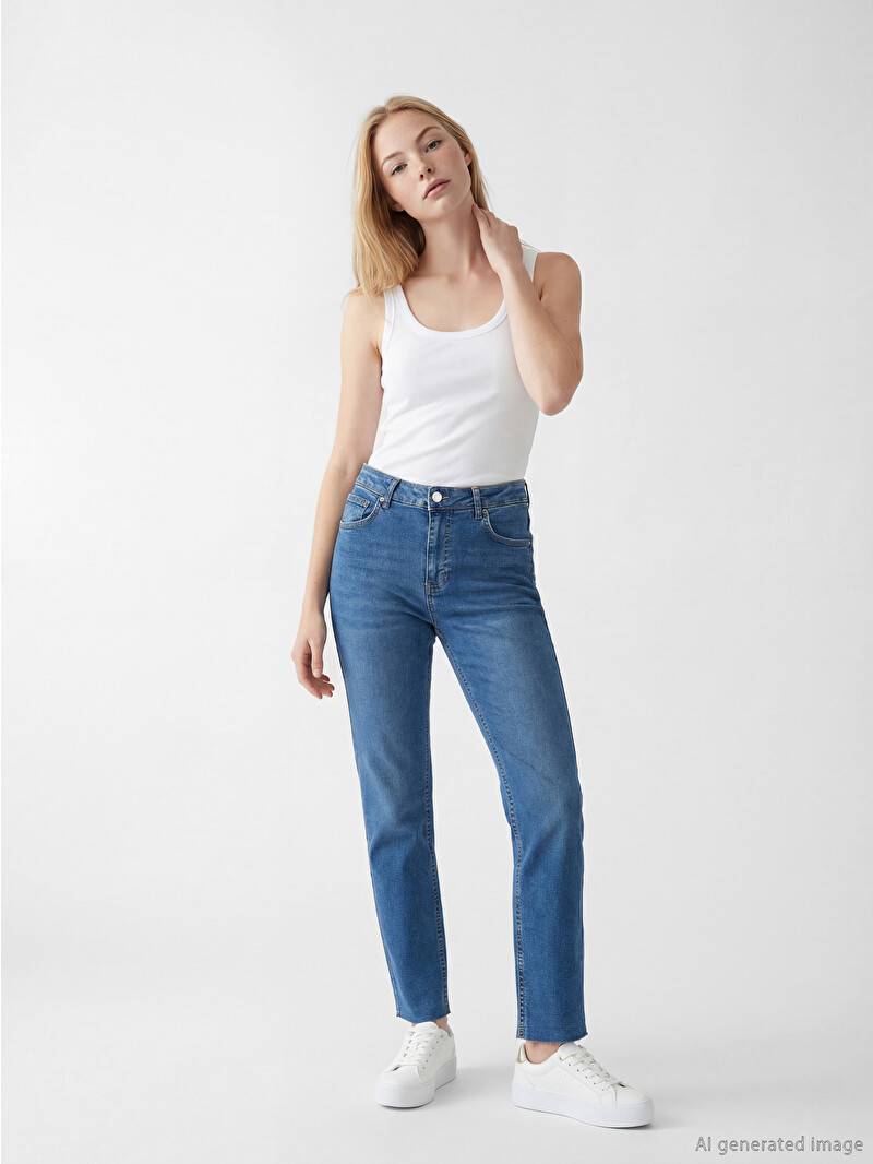 XSIDE Blugi Crop Evazați pentru Femei - S6C651Z8-J0N | LC Waikiki