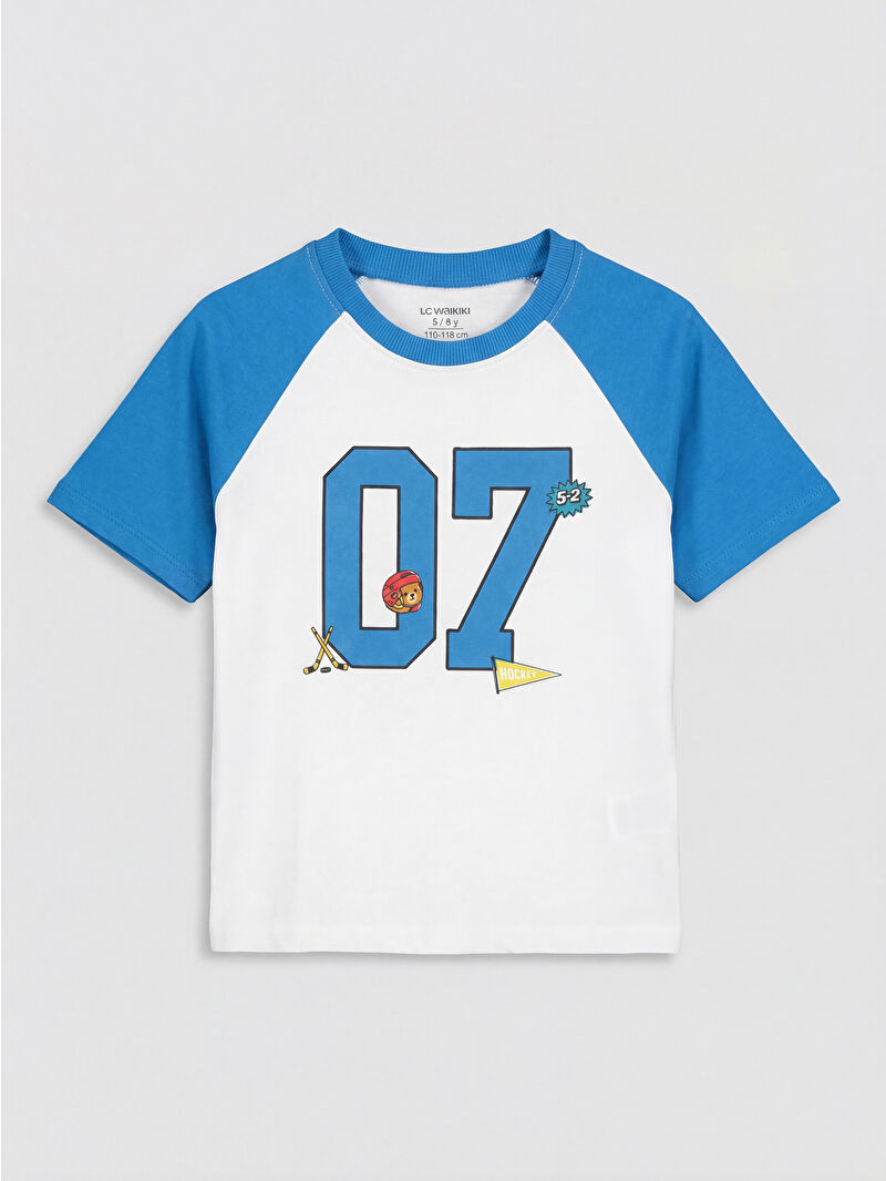 LCW Kids Beyaz Bisiklet Yaka Baskılı Erkek Çocuk Tişört - S6P842Z1