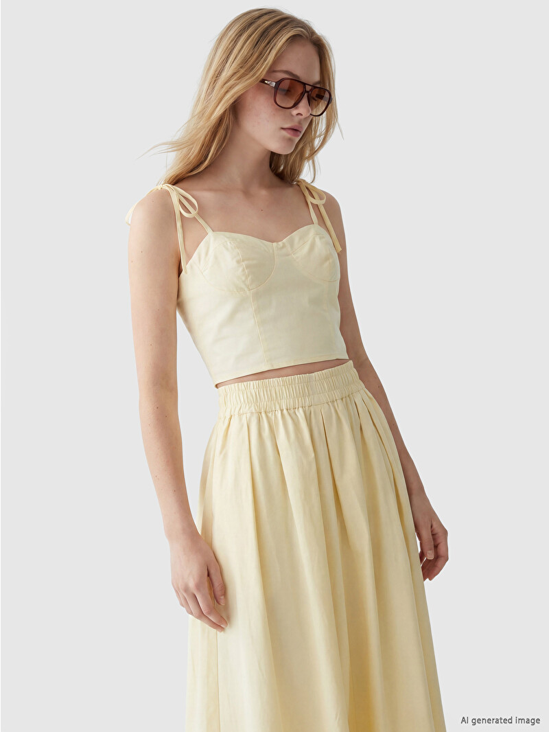 babylclub トップス XSIDE Sarı Kalp Yaka İp Askılı Crop Bluz - S6Q576Z8-CRK | LCW