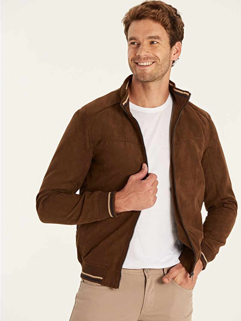 LCWAIKIKI Classic Man Brown Faux Leather Coat - 9W2012Z8-J0W - LC