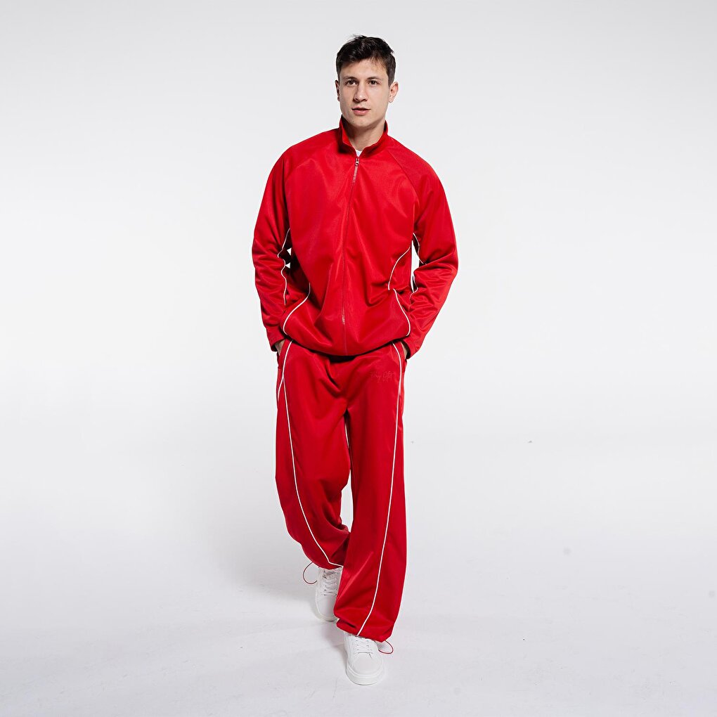 Red Tricot Warm Up Pants