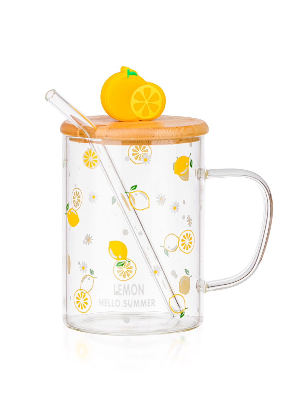 591ml/20oz Yellow Fantasy Carousel Glass Cup with Straw – Ann Ann