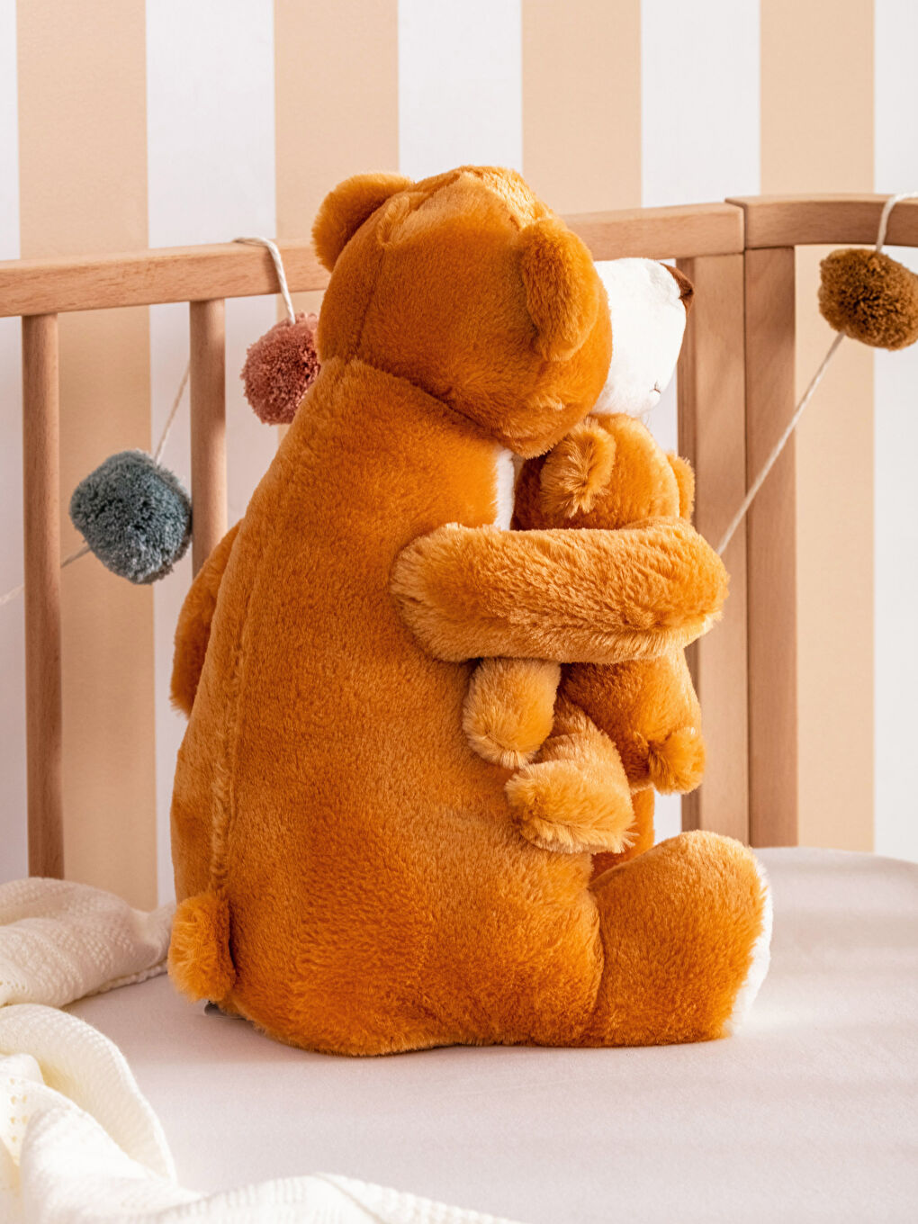 Mother and Baby Teddy Bear Figured Stuffed Plush Baby Throw