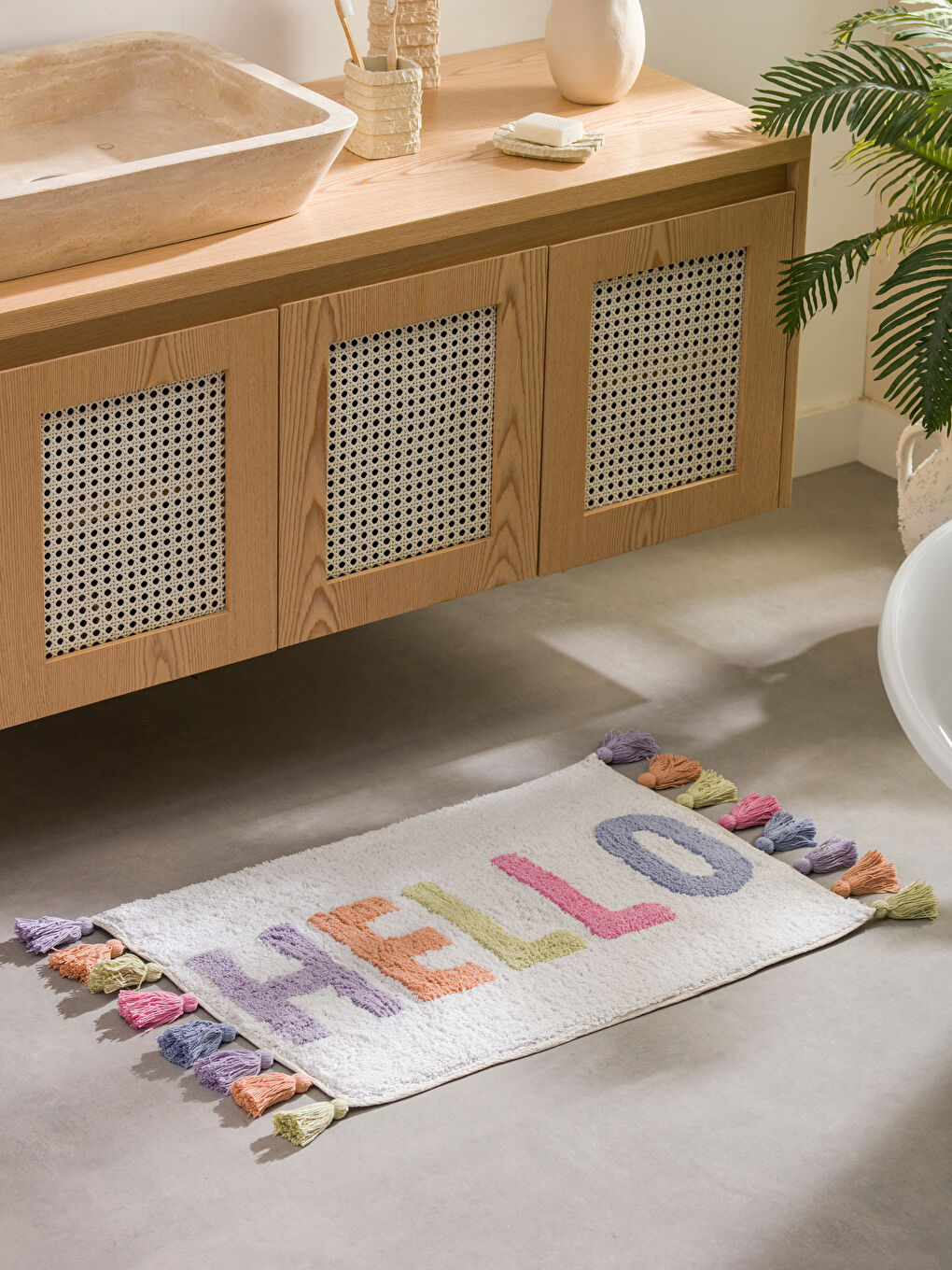 Tasseled Bath Mat 50x70 Cm S4FM78Z8F9C S4FM78Z8F9C LC Waikiki