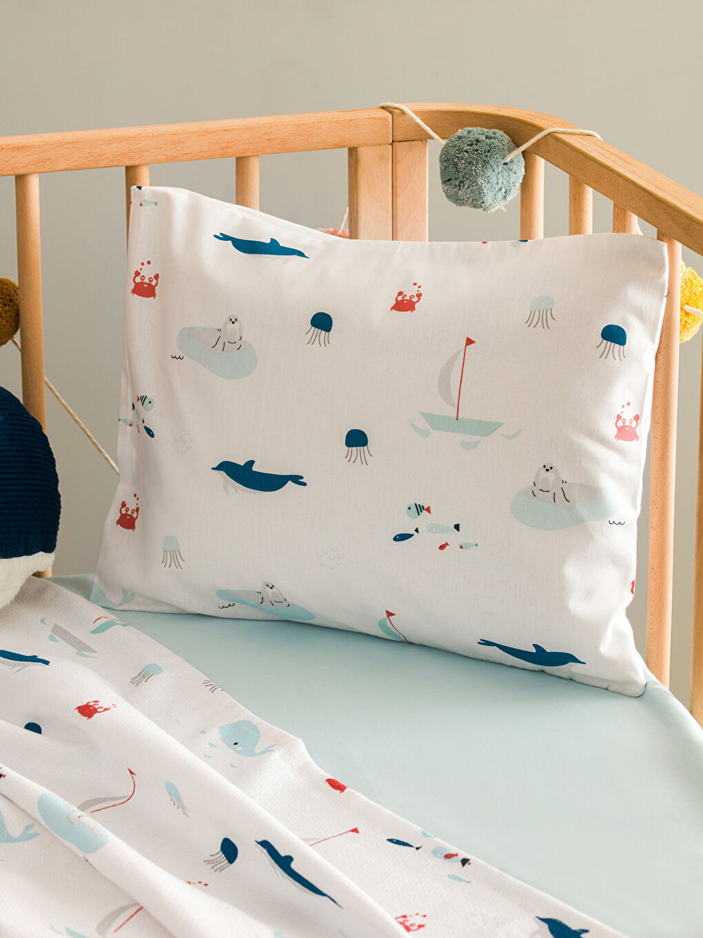 Shark Patterned Cotton Baby Boy Pique Set -S4J241Z1-F9C