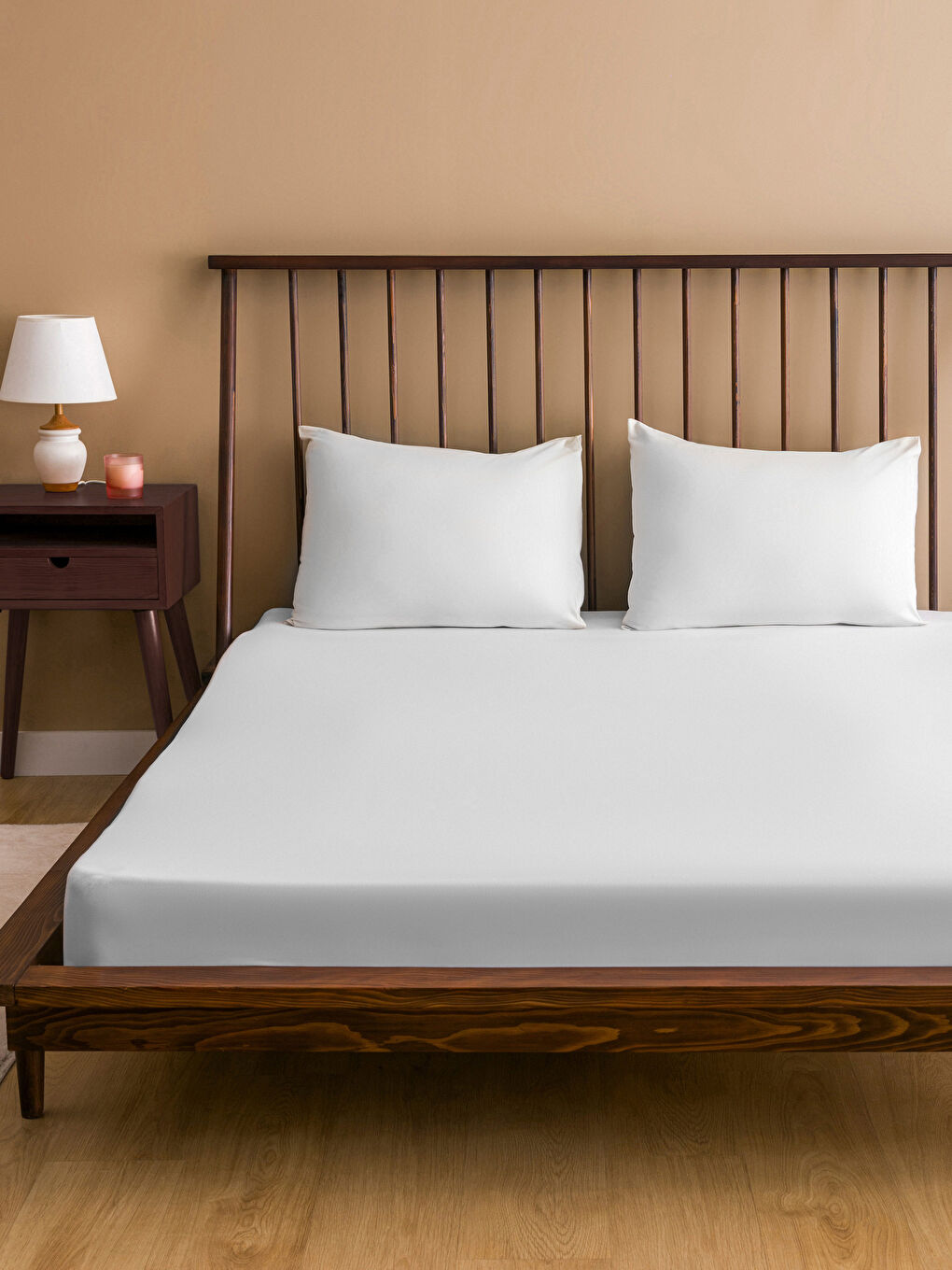 LCW HOME Plain Double Fitted Sheet 160x200x30 cm -S4LB37Z8