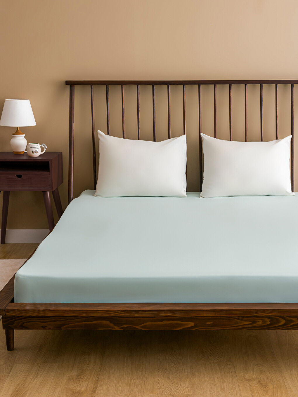 LCW HOME Plain Cotton Double Fitted Sheet 160x200x30 cm