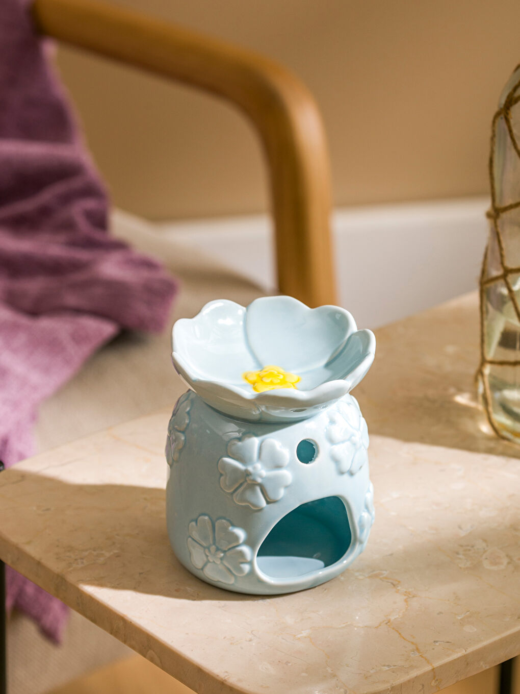 海外通販サイト ブランド Candle Ceramic Patterned Floral Holder -S5DQ71Z8 cm 10x10x13 その他