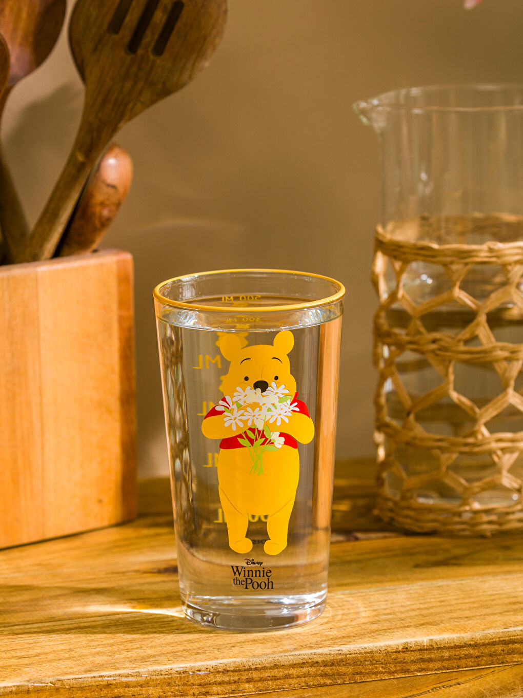 Winnie The Pooh Baskılı Cam Su Bardağı 500 Ml -S5JN37Z8-CRK