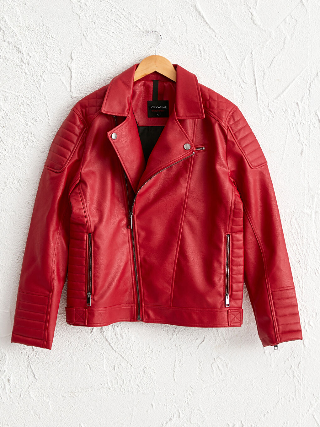 Lcw casual leather on sale jacket