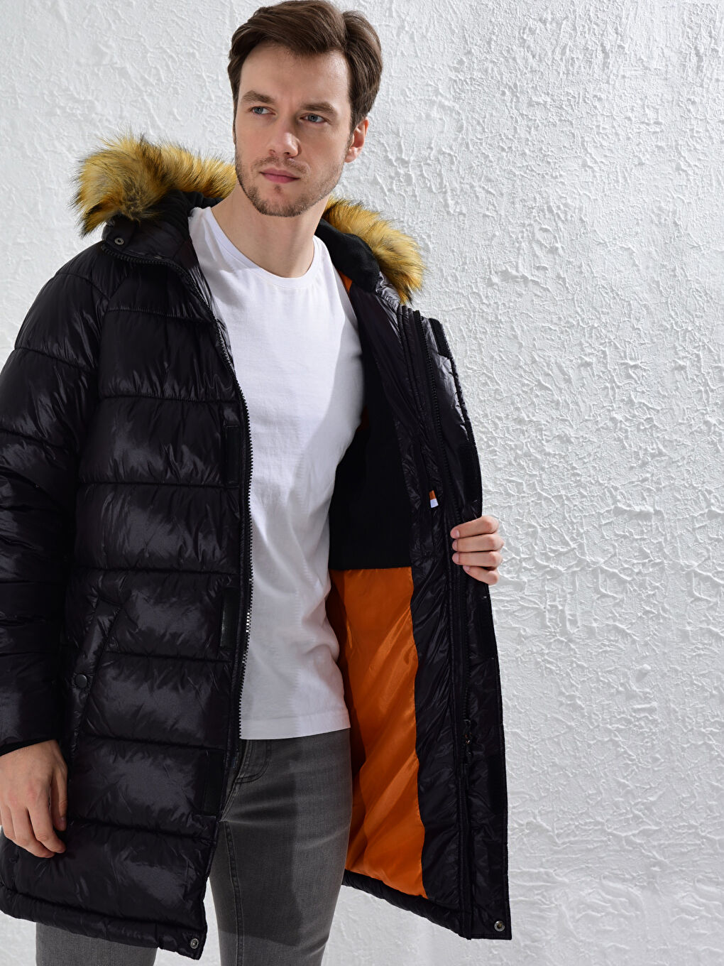 Faux Fur Detailed Heavy Parka with Hood -0W1819Z8-J0F