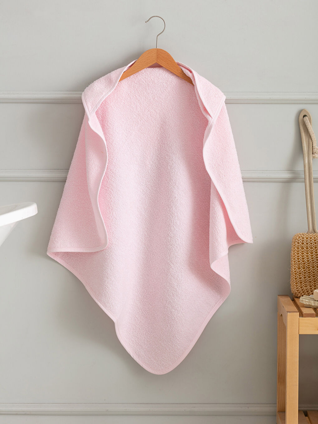 Embroidery Detailed Curl Baby Girl Swaddle Towel 75x75 Cm W1BD54Z1FTG