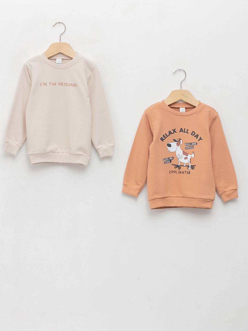 Crew Neck Long Sleeve Printed Baby Boy Sweatshirt 2-Pack -W1CO85Z1-GAY -  W1CO85Z1-GAY - LC Waikiki