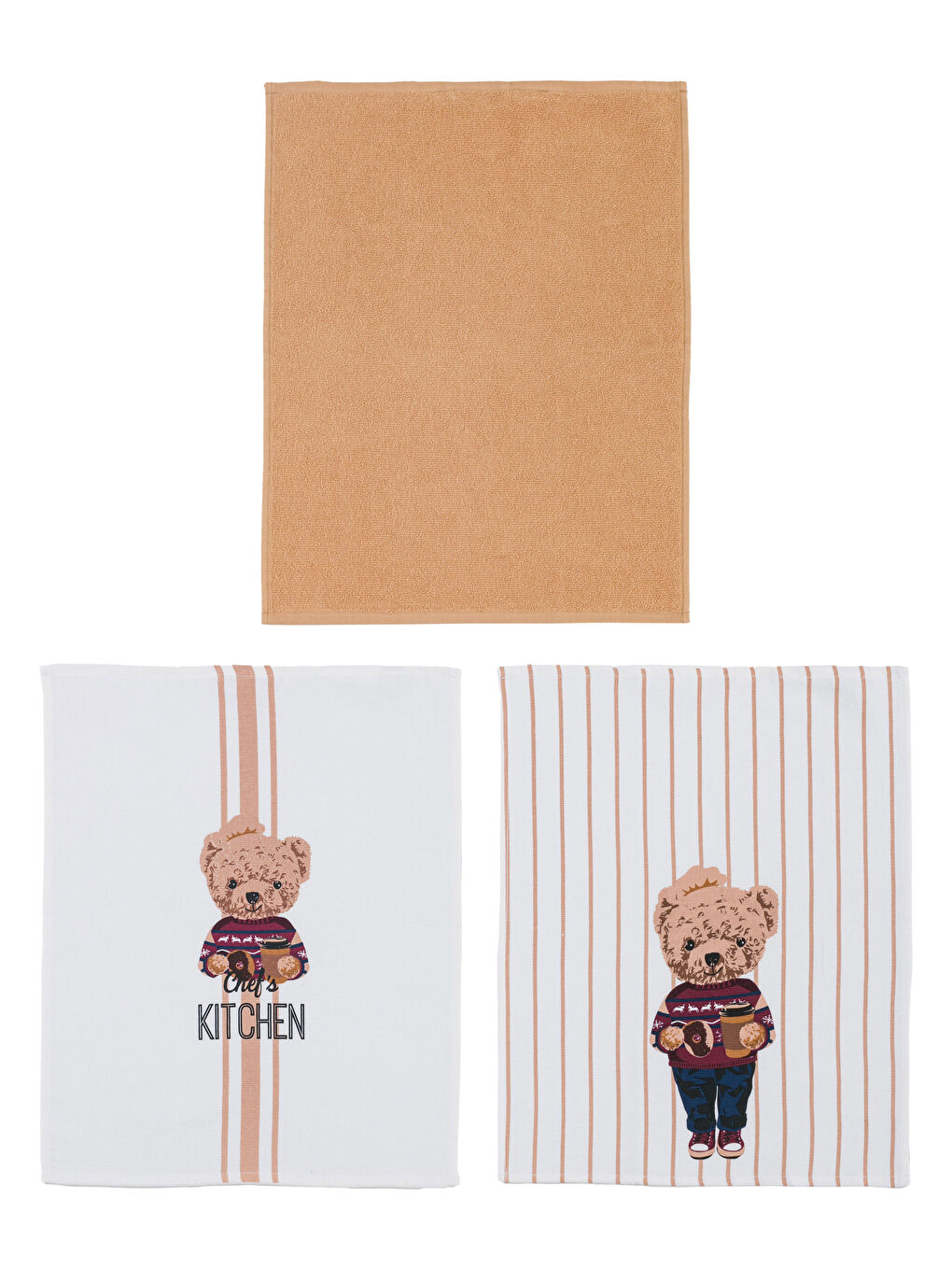 Teddy Bear Printed Tea Towel Set -W3HG53Z8-F9C - W3HG53Z8-F9C - LC Waikiki