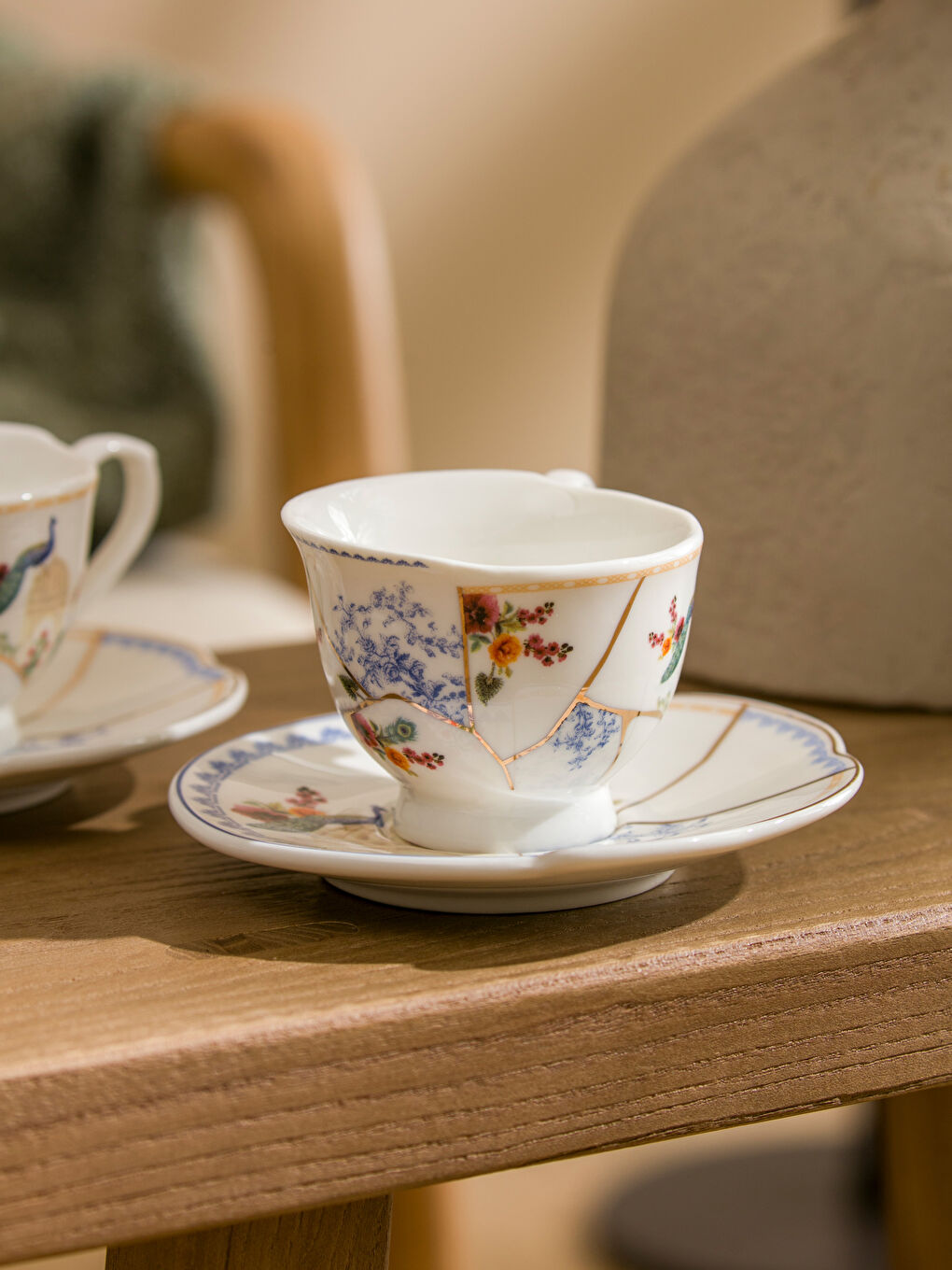 Printed Porcelain Coffee Cup Set for 2 Person 90 Ml Printed Porcelain Coffee Cup Set for 2 Person 90 Ml