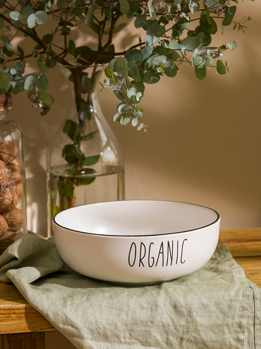 【超目玉枠】 Salad Ceramic Printed Text Bowl -W4GM62Z8-LQJ Cm 20 食器