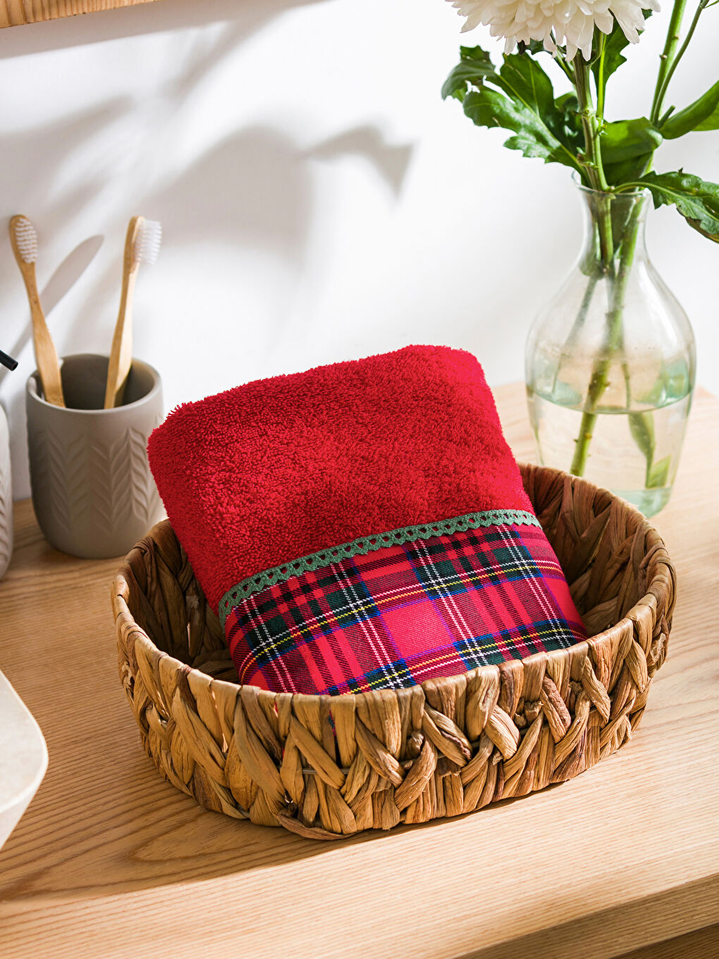 Red face towels clearance