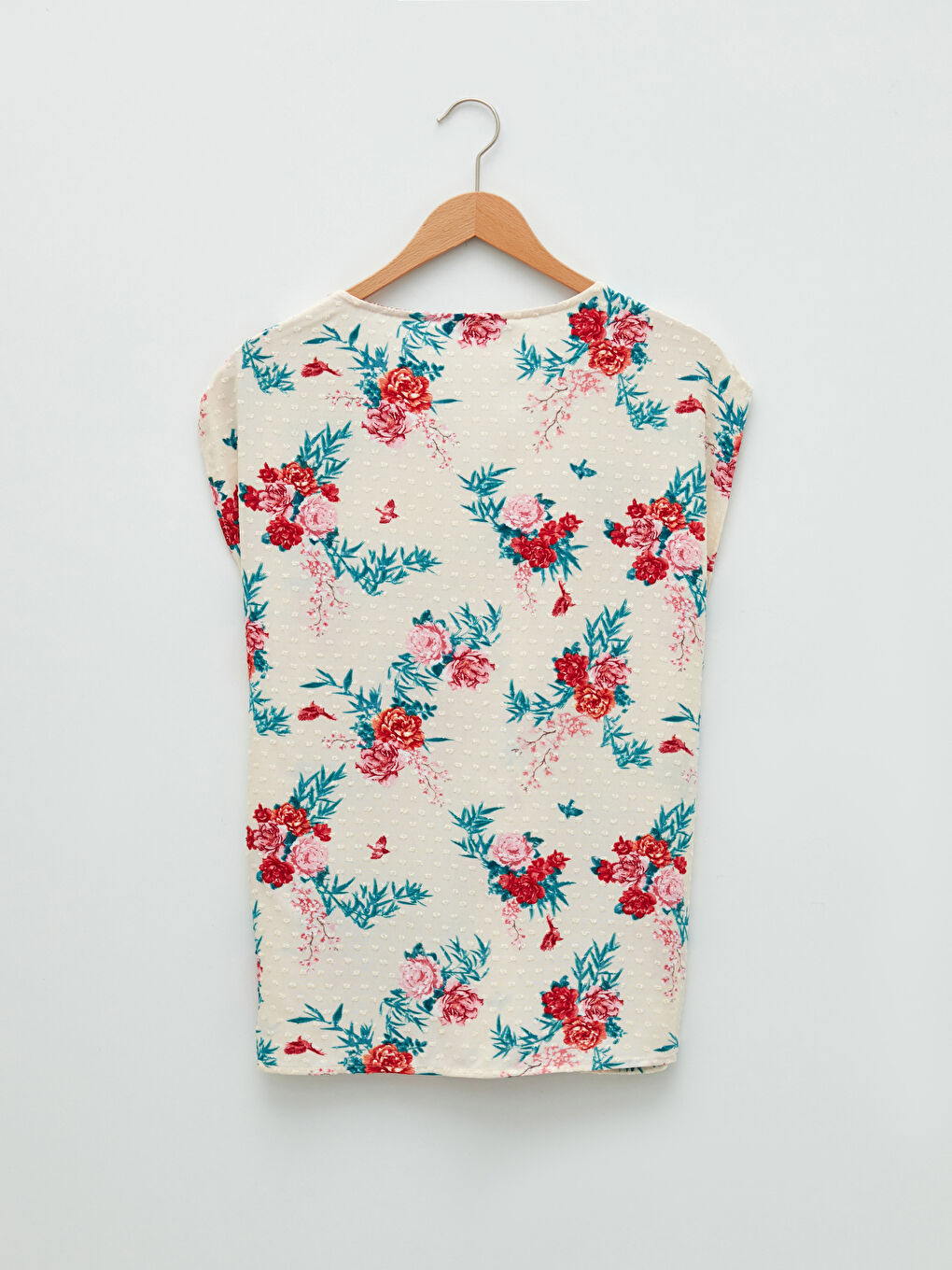 VNeck Floral Short Sleeve Viscose Women's Blouse S1M652Z8LRA S1M652Z8LRA LC Waikiki