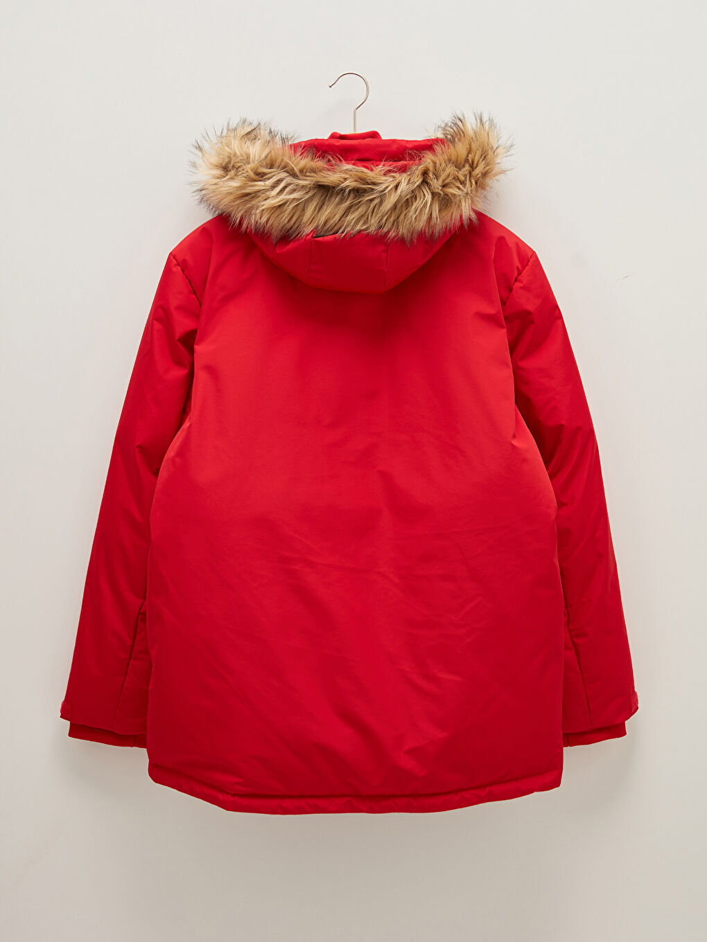 Slim Fit Fur Hooded Thick Men's Coat -W10181Z8-CRT
