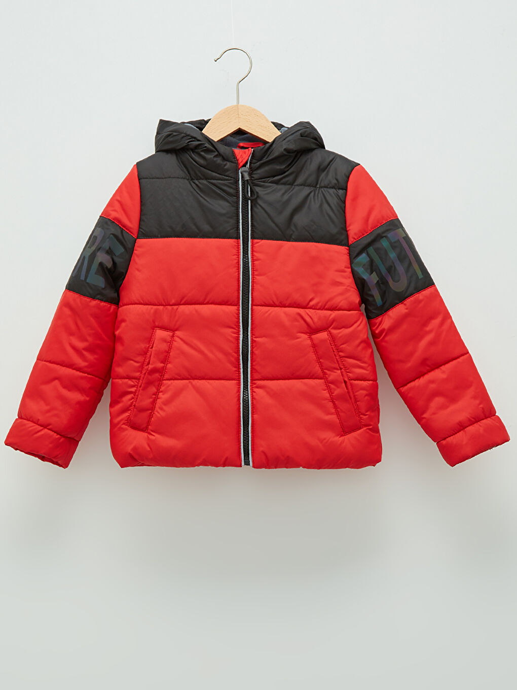 Hooded Color Block Boy Thick Down Jacket -W10420Z4-HMW
