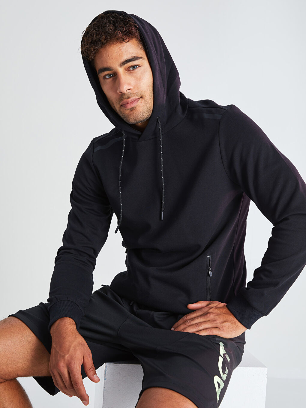 Hooded Long Sleeve Men's Sports Hoodie -W10650Z8-CVL - W10650Z8-CVL - LC Waikiki