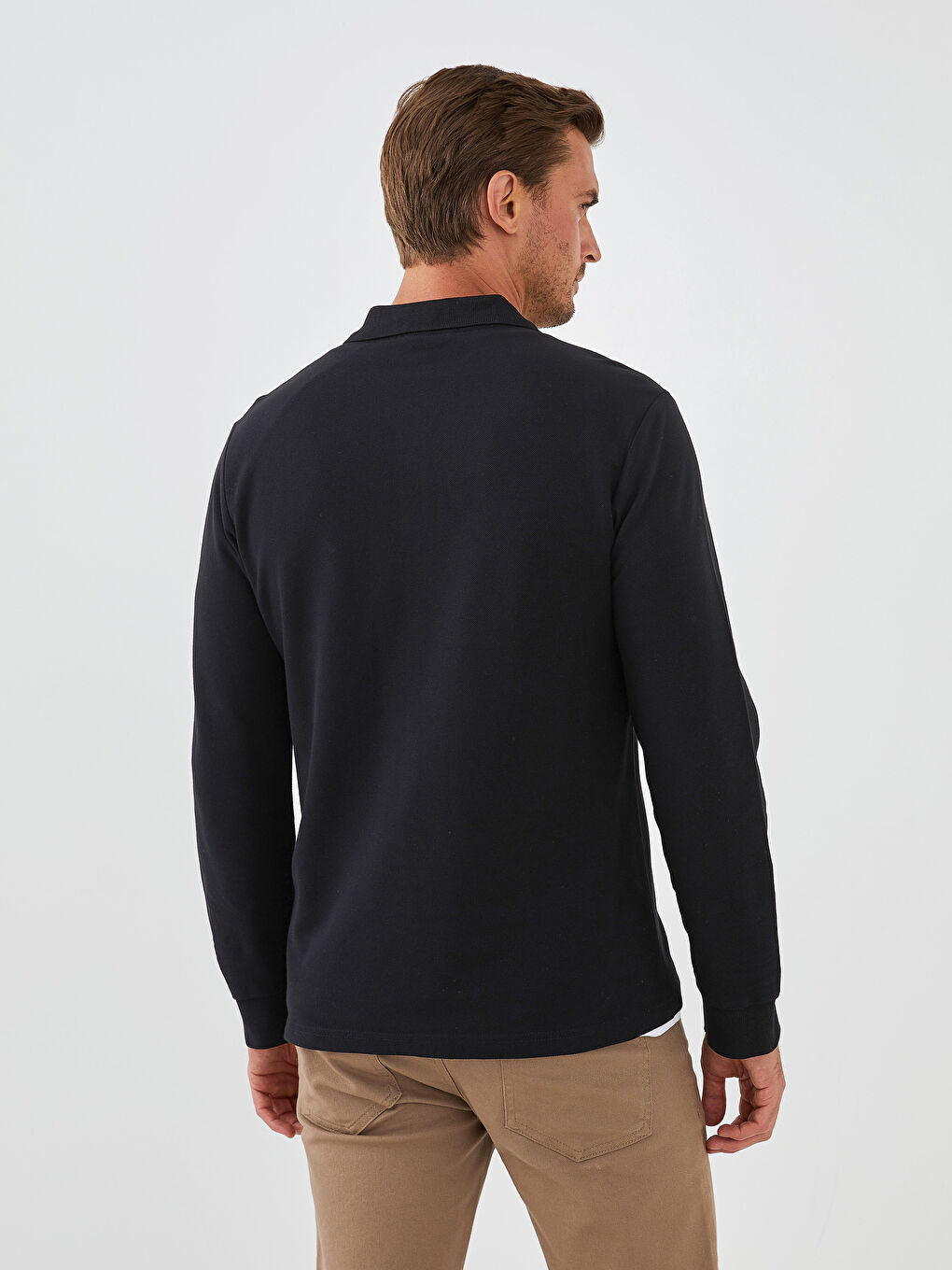 Polo Neck Long Sleeve Pike Men's T-shirt -W11449Z8-CVL
