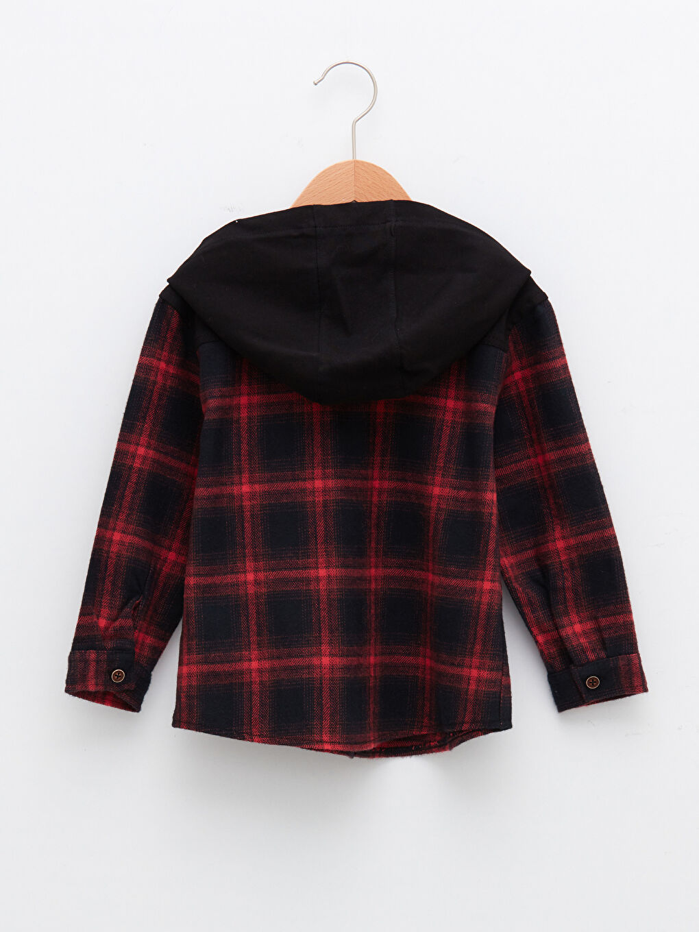 Hooded Long Sleeve Plaid Patterned Cotton Baby Boy Lumberjack Shirt