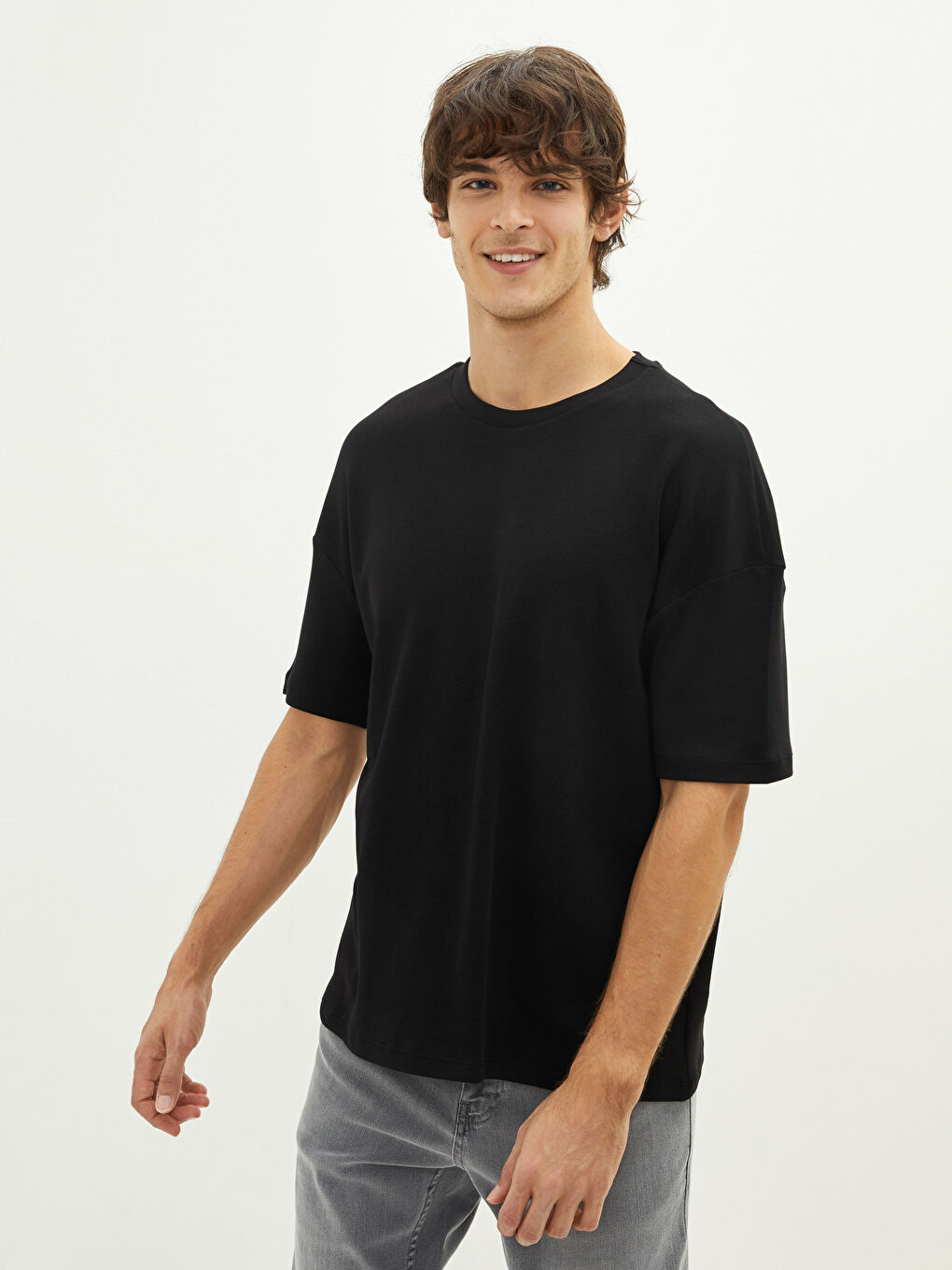 Crew Neck Short Sleeve Basic Combed Cotton Men's T-shirt