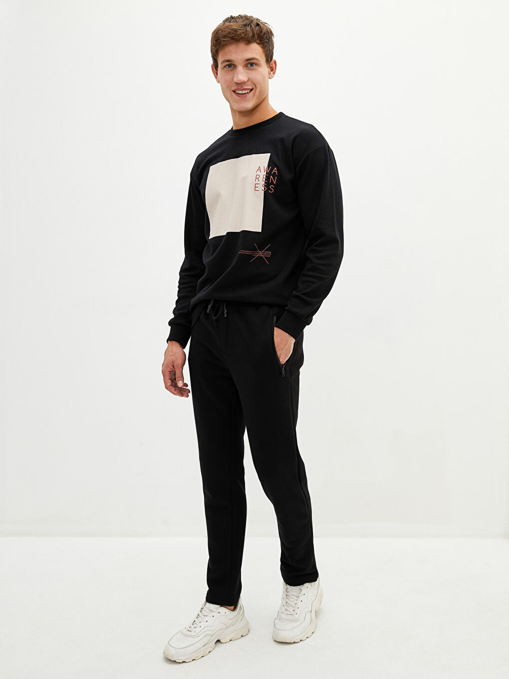 Slim Fit Men's Thick Sweatpants -W1AL99Z8-CVL - W1AL99Z8-CVL