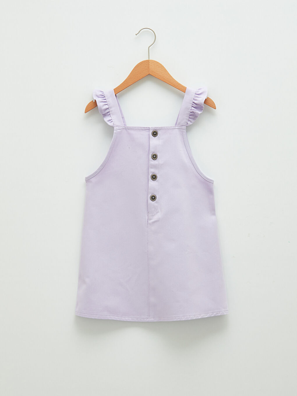Square Neck Basic Strappy Gabardine Girl Bib and Brace Dress W1AP16Z4 G0W W1AP16Z4 G0W LC Waikiki
