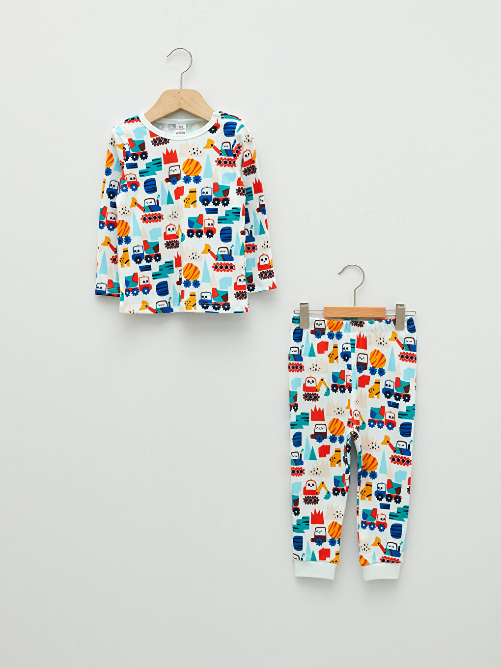 Crew Neck Long Sleeve Printed Cotton Baby Boy Pajama Set W1CI41Z1LRA