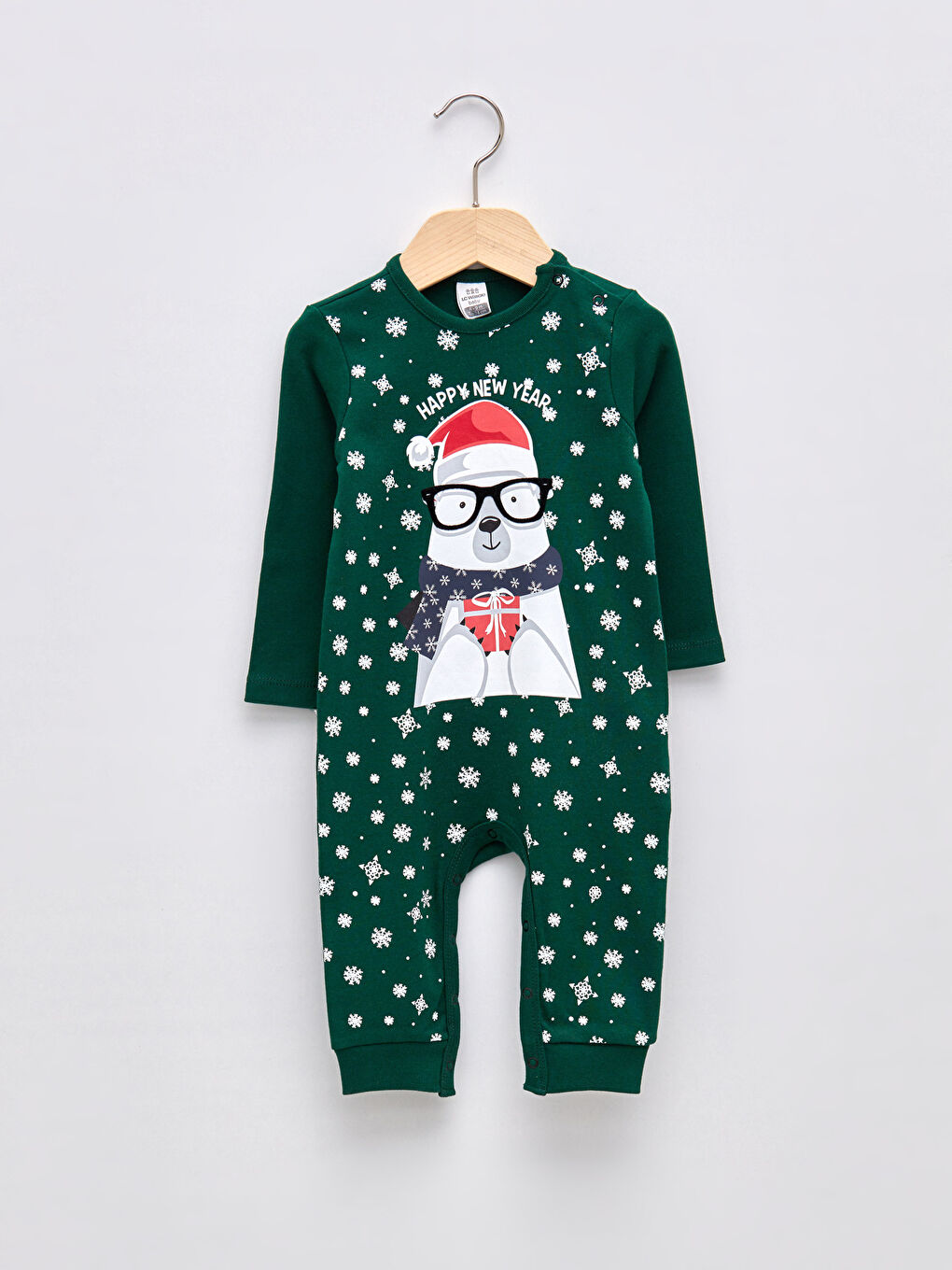 Crew Neck Long Sleeve Christmas Themed Cotton Baby Boy Rompers Father and Son Combination W1CJ97Z1 PU0 W1CJ97Z1 PU0 LC Waikiki