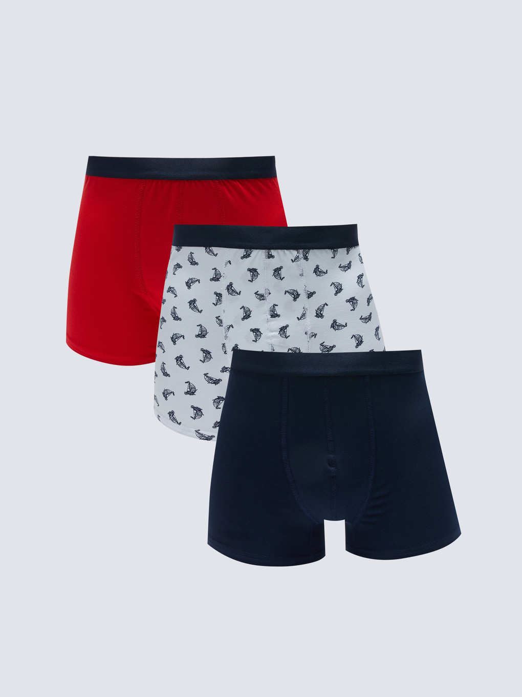 Boxer Homme Motif Requin - 95% Polyester, 5% élasthanne - Coupe Longue Confortable - Taille élastique Résistante